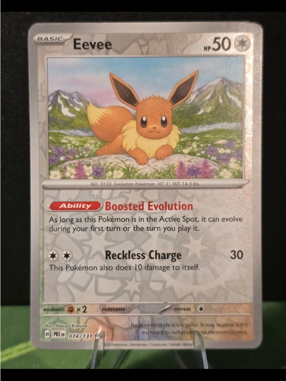 Pokémon Prismatic Evolutions Reverse Holo Eevee 074 + 8 Holo Eeveelutions Set NM